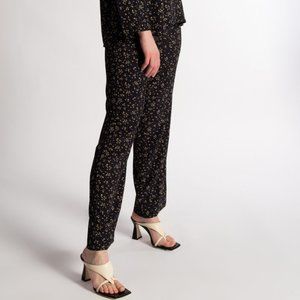 GANNI Floral-Print Crepe Straight-Leg Pants